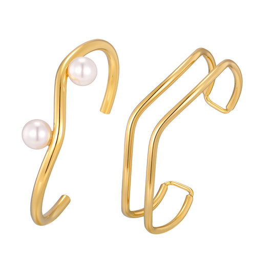 Pearl Geometric Adjustable Stainless Steel Bracelet