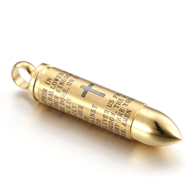 Bullet-Style Titanium Steel Men's Pendant from Planderful Collection