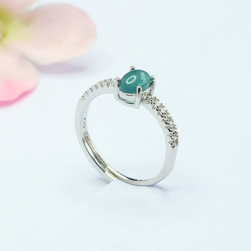 Blue Water Jadeite Galaxy Ring