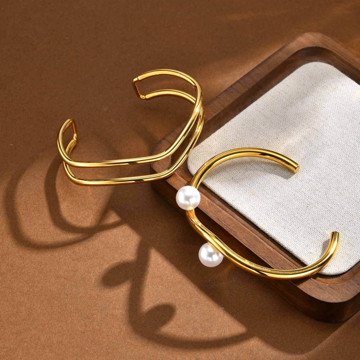 Pearl Geometric Adjustable Stainless Steel Bracelet