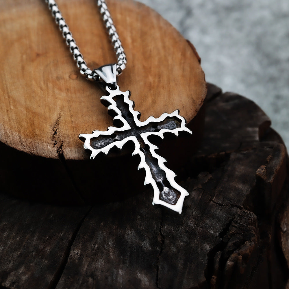 Cross Viking Stainless Steel Men's Pendant Necklace
