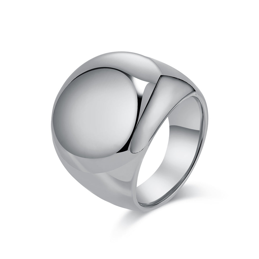INS European and American Gold-Plated Stainless Steel Ring