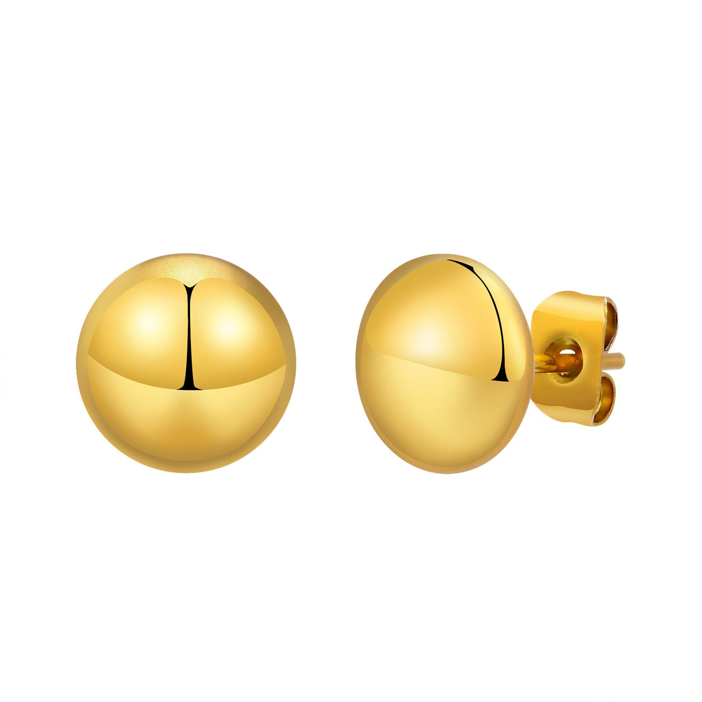 European And American Accessories Female Geometric Round Stud Earrings Golden Simplicity