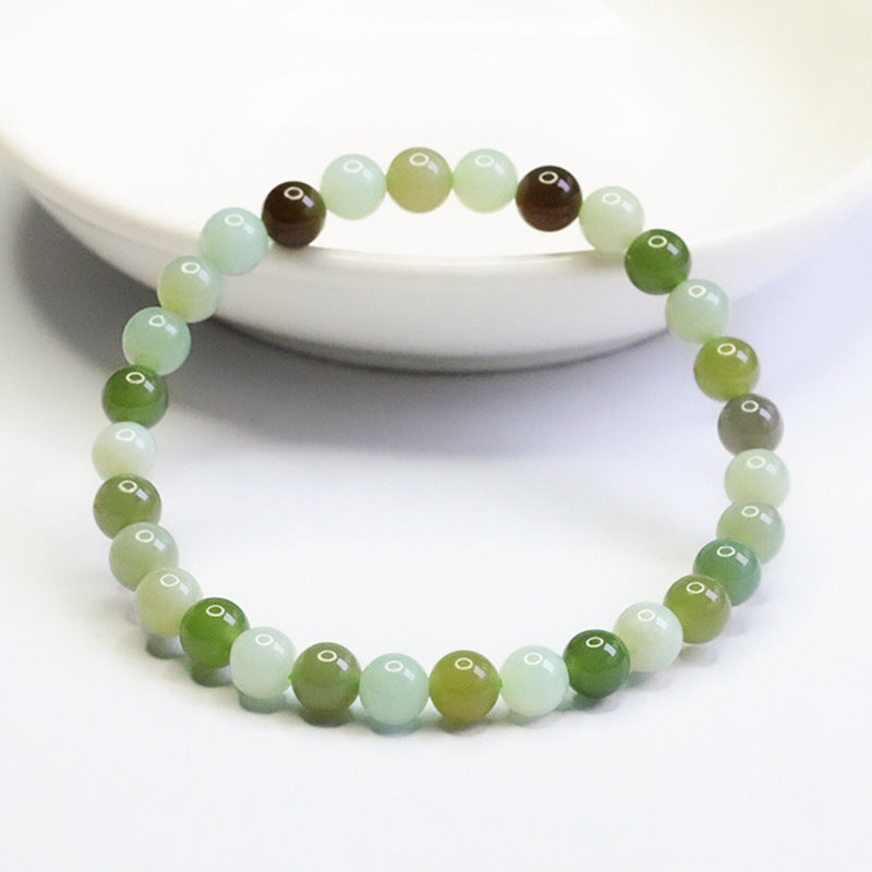 Multigem Hetian Jade Beaded Bracelet