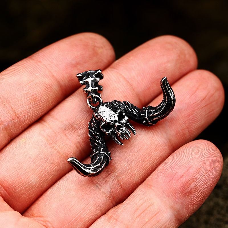 Retro Skull Titanium Steel Pendant for Men - Punk Hip Hop Jewelry