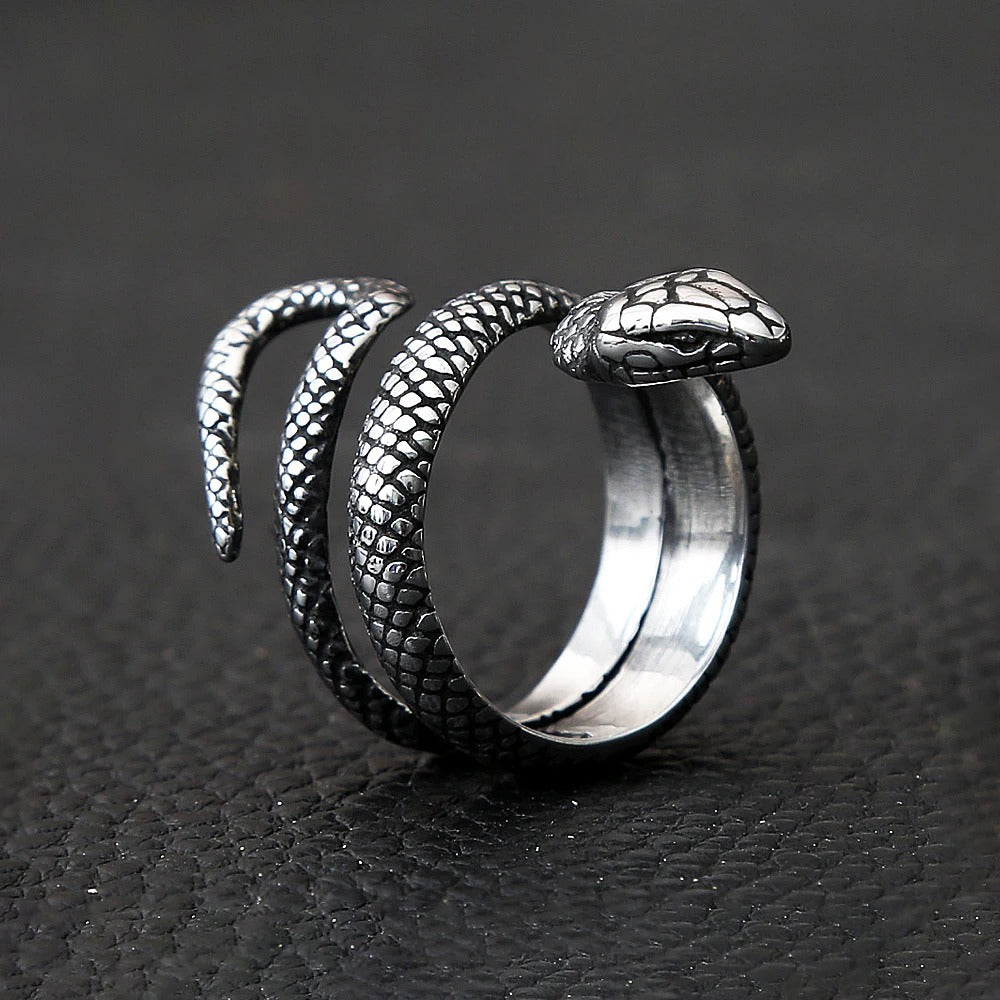 Punk Snake Zodiac Ring