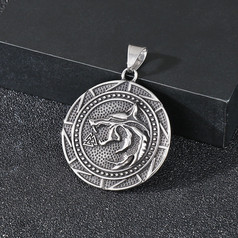 Planderful Double Sided Viking Wolf Pendant Men Personalize