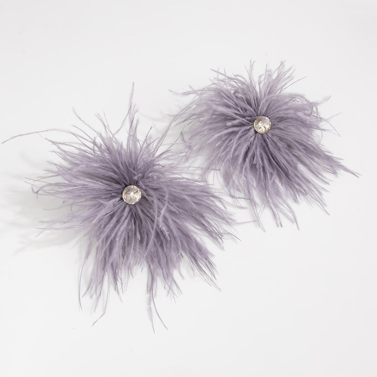 Planderful Vienna Verve Feather Flower Stud Earrings With Fluffy Zircon Accents For Trendsetting Fashion Lovers