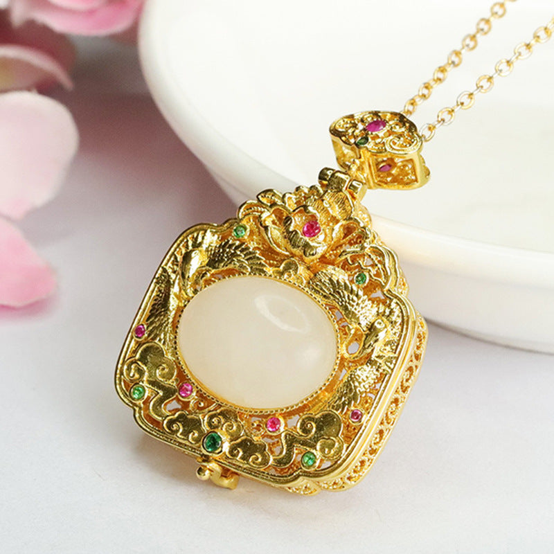 Phoenix Sachet Sterling Silver Jade Pendant