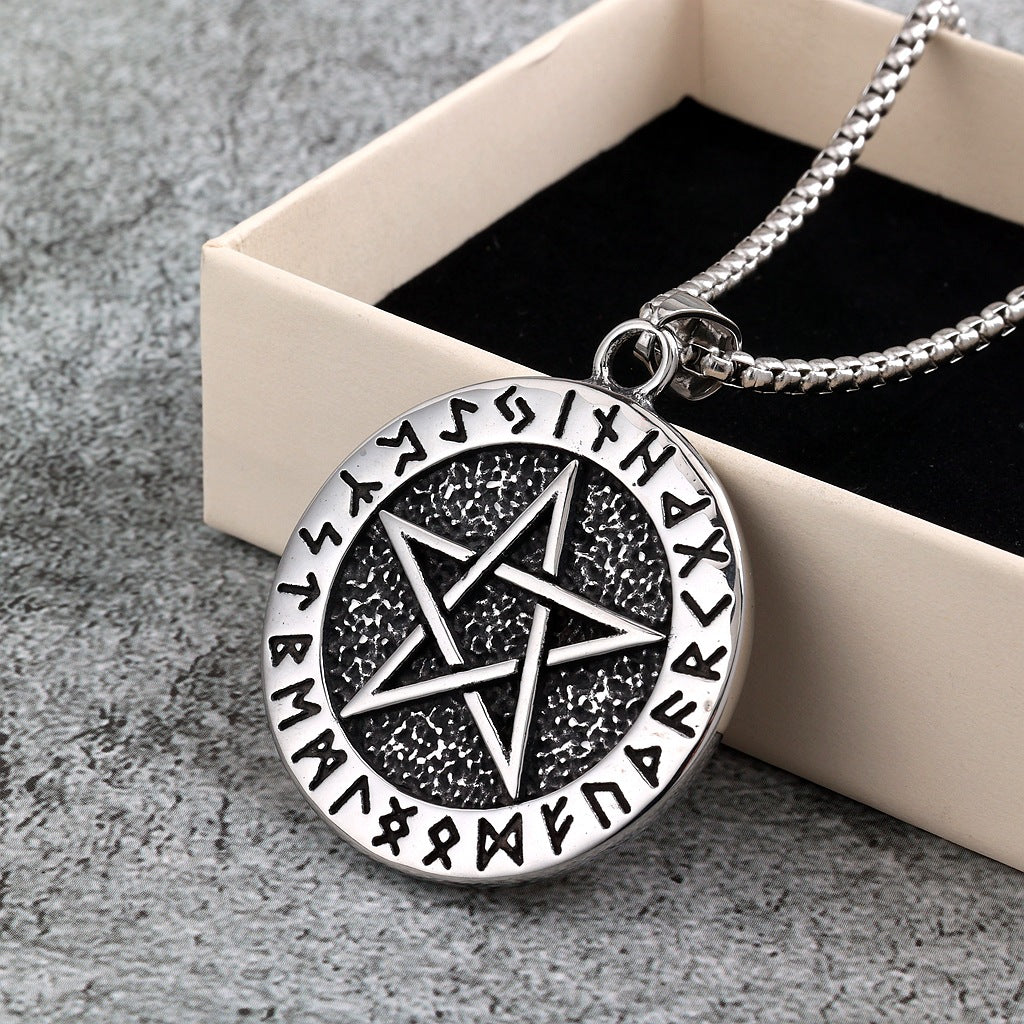 Vintage Viking Stainless Steel Men's Pendant Necklace