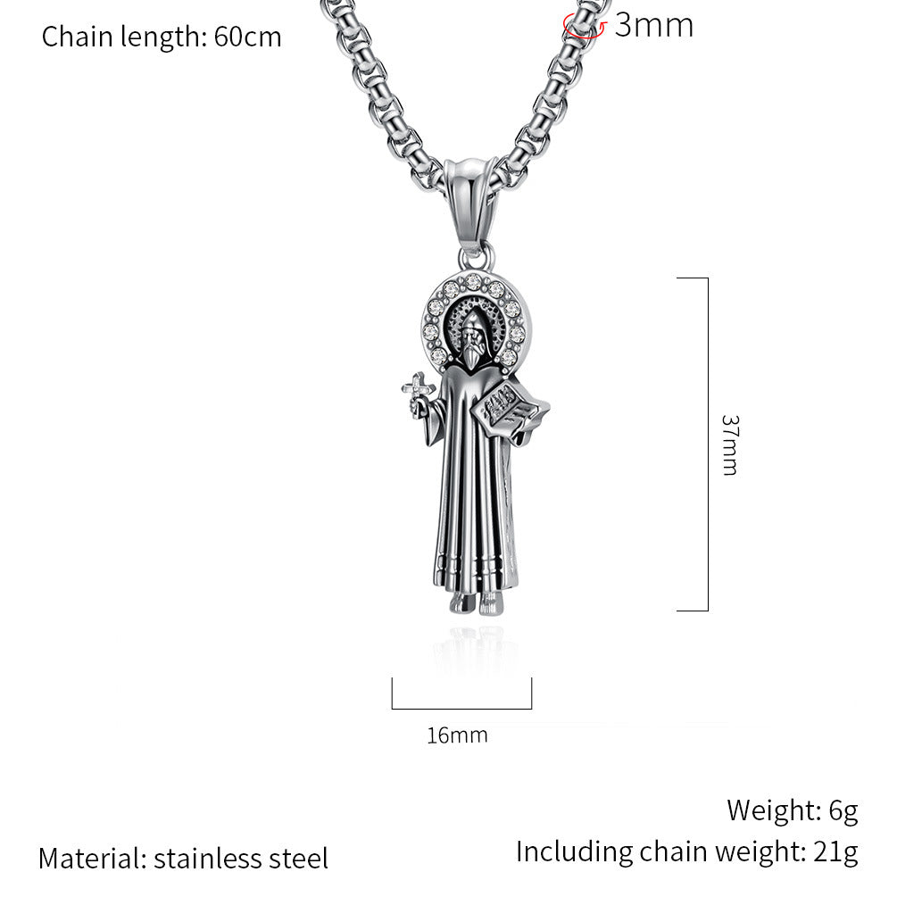 Saint Benedict Necklace Amulet Unisex Retro Stainless Steel Protection Pendant By Planderful Everyday Genie