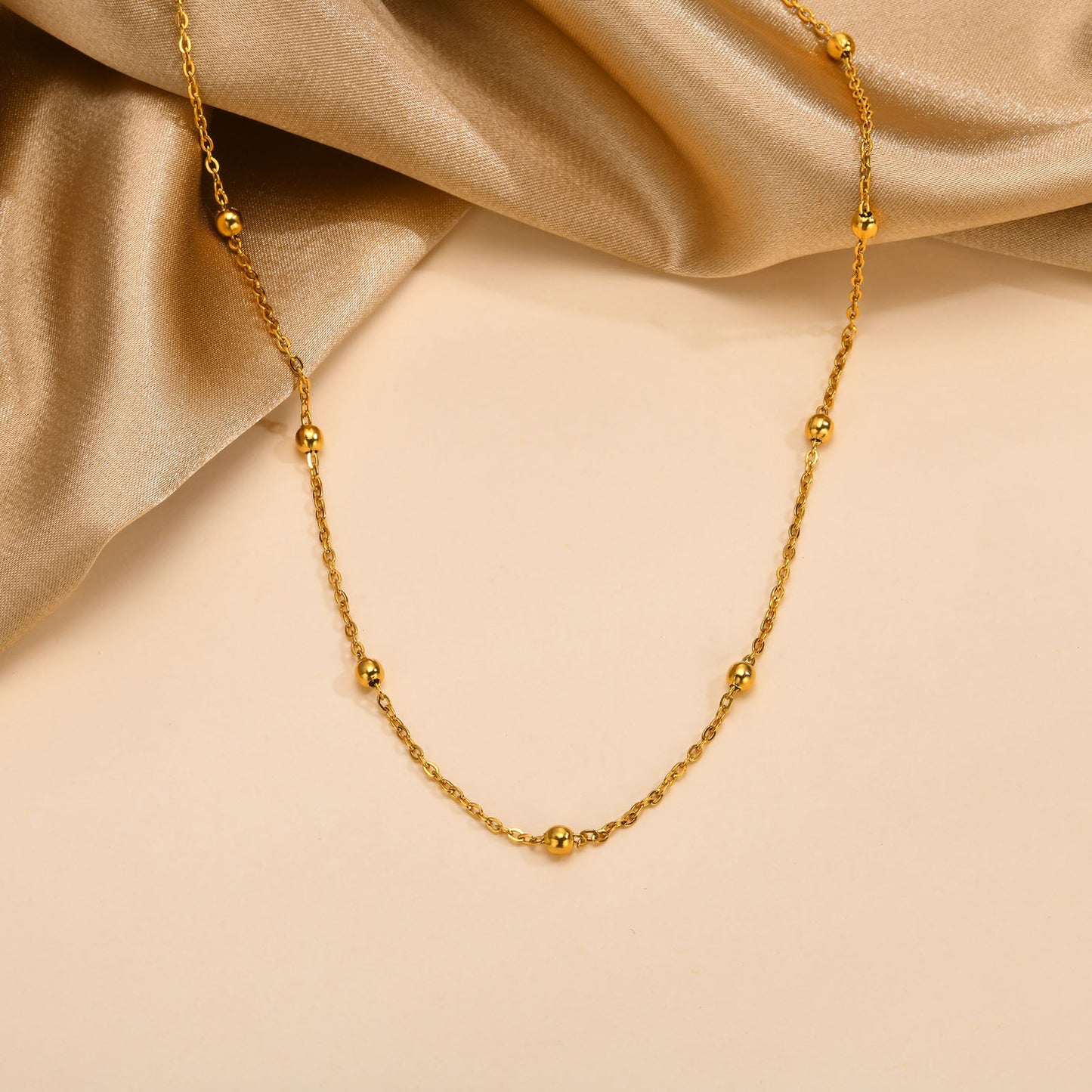 Stainless Steel Bead Chain Fashion Women Necklace Accessories