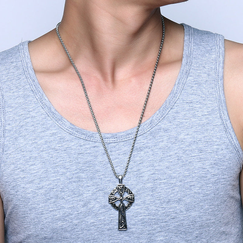 New Product Launch 62MM Titanium Steel Celtic Cross Pendant
