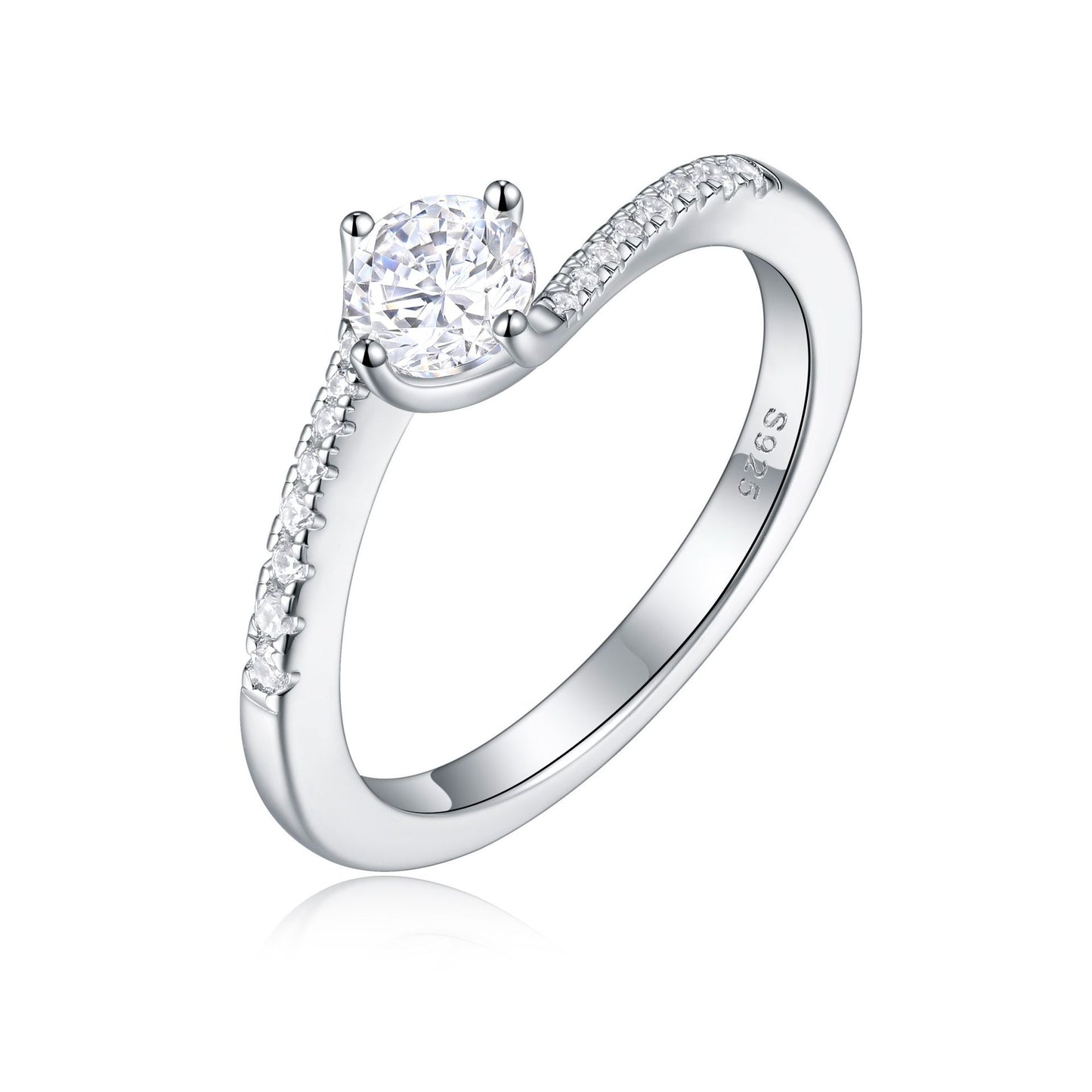 Cross-Border Silver Jewelry 925 Sterling Silver Zircon Ring