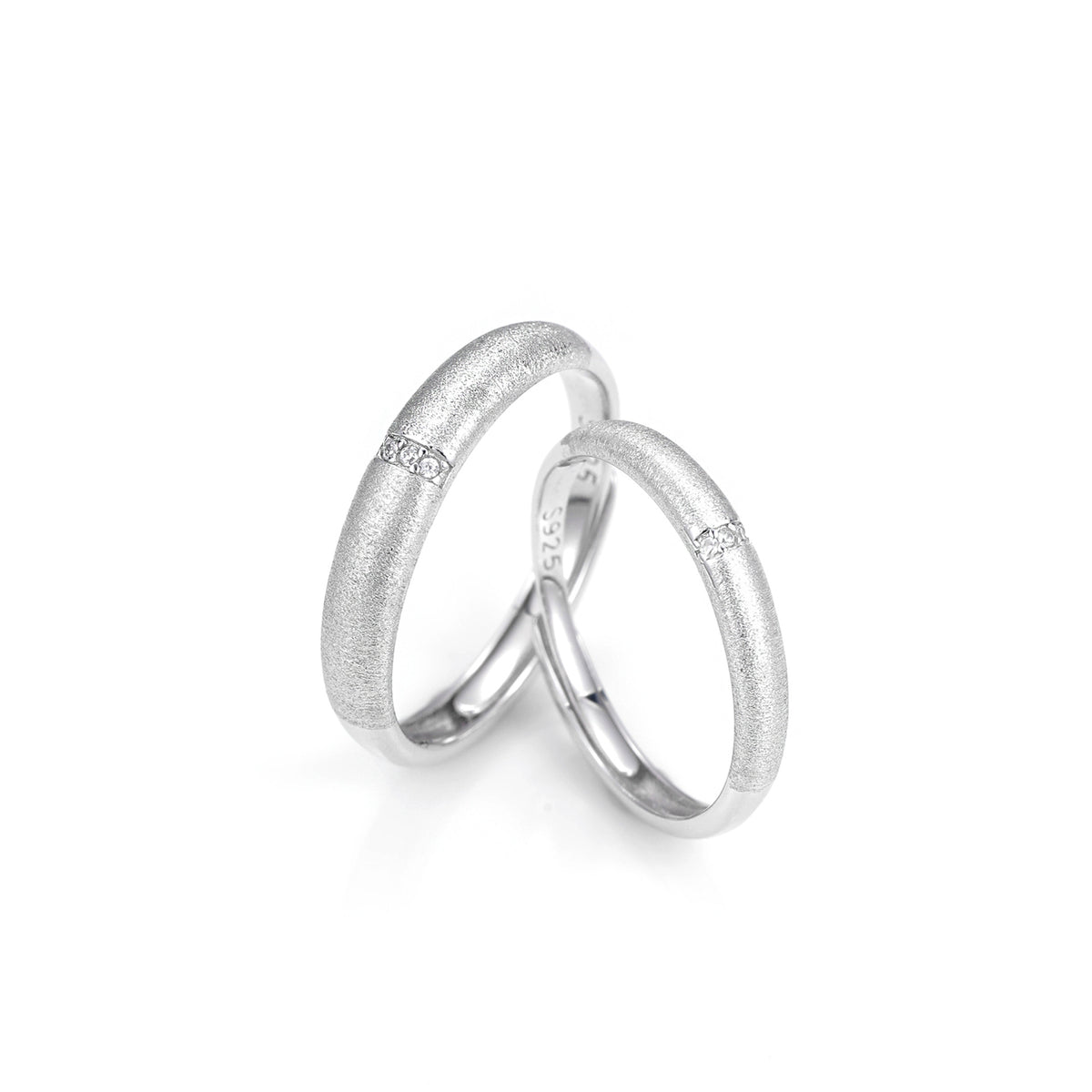 S925 Sterling Silver Minimalist Couple Ring — Adjustable