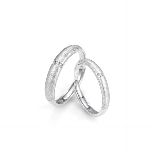 S925 Sterling Silver Minimalist Couple Ring — Adjustable