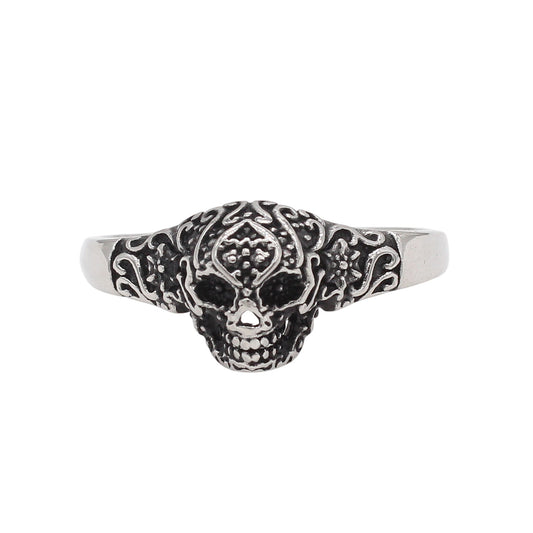 Planderful Jewelry Personalized Vintage Skull Steel Ring For Men And Women Gothic Statement Accessory