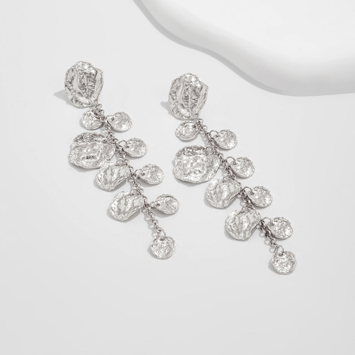 Planderful Vienna Verve Statement Fringe Earrings For Women With Sequined Disc Beads