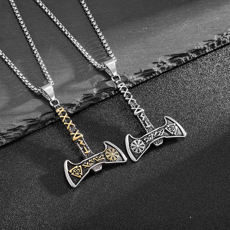 Viking Axe Necklace For Men Stainless Steel Pendant By Planderful Everyday Genie Collection Rugged
