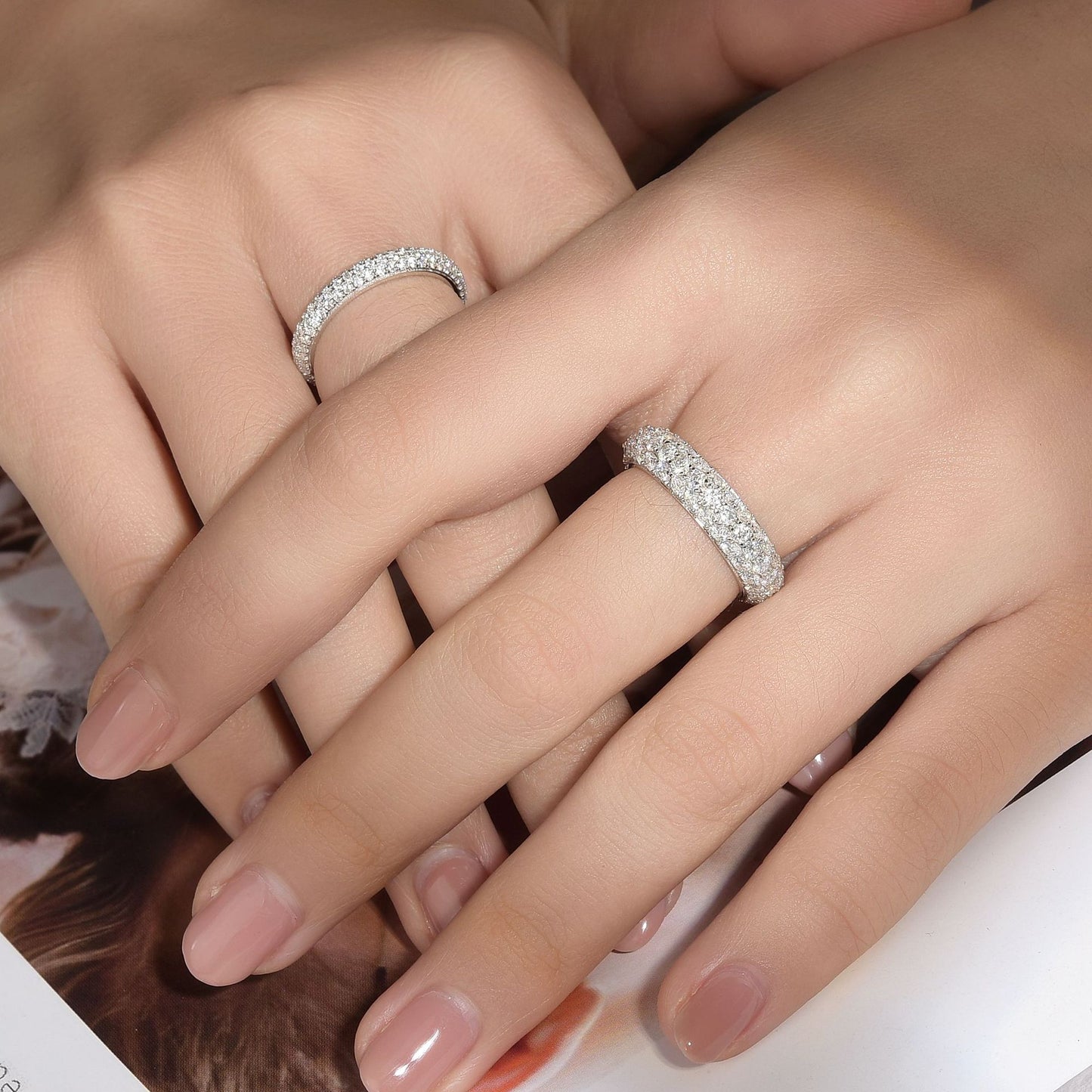 Cross-Border Independent Station Hot Sale Couple S925 Silver Ring