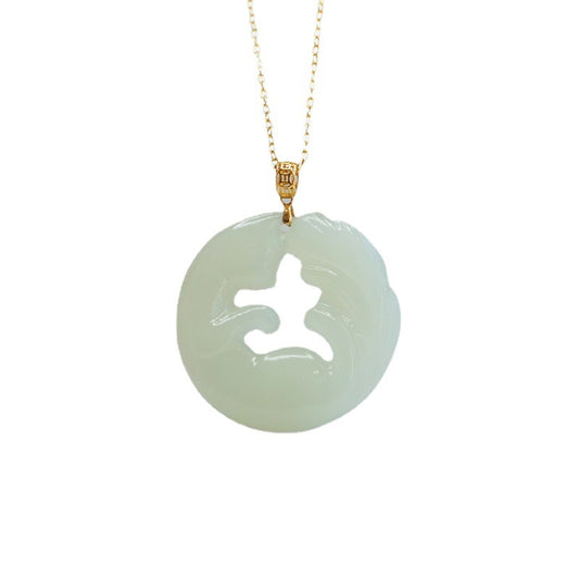 Jewelry Jade Necklace with Fox Pendant - Hotan Jade Stone