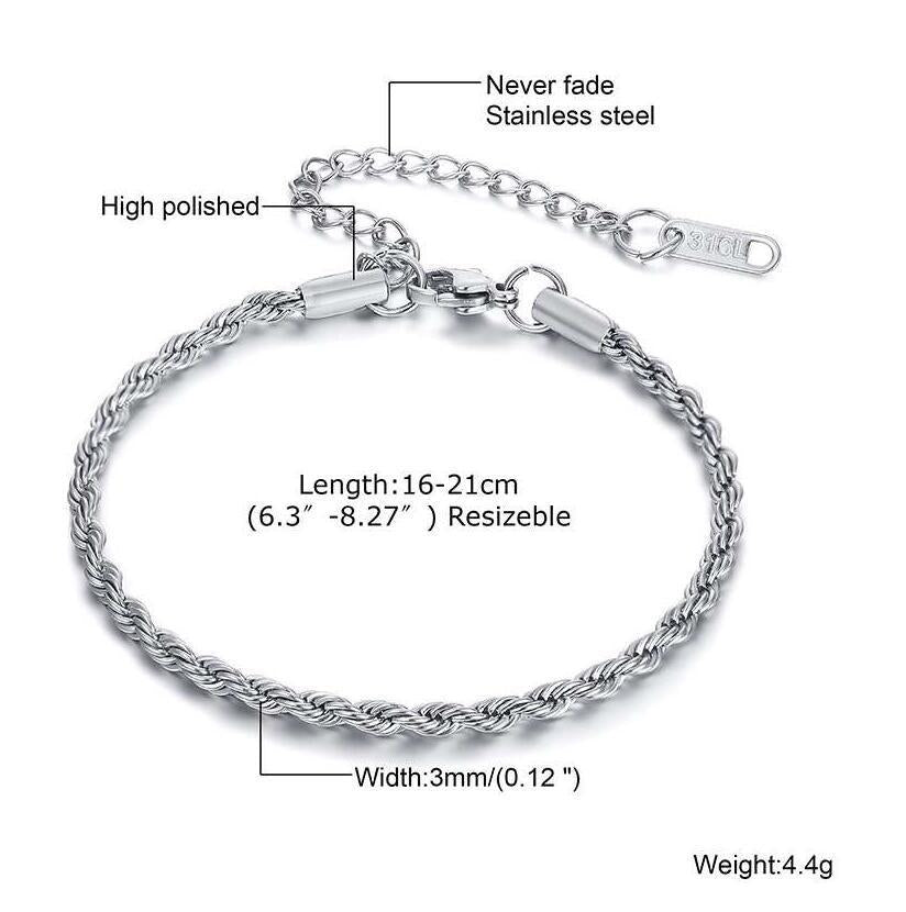 Braided Stainless Steel Bracelet
