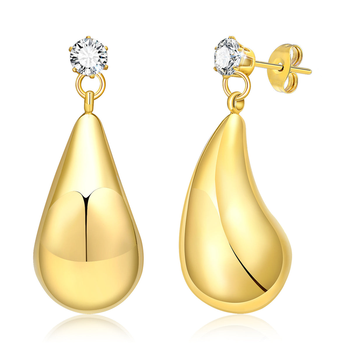 Stainless Steel Zircon Earrings