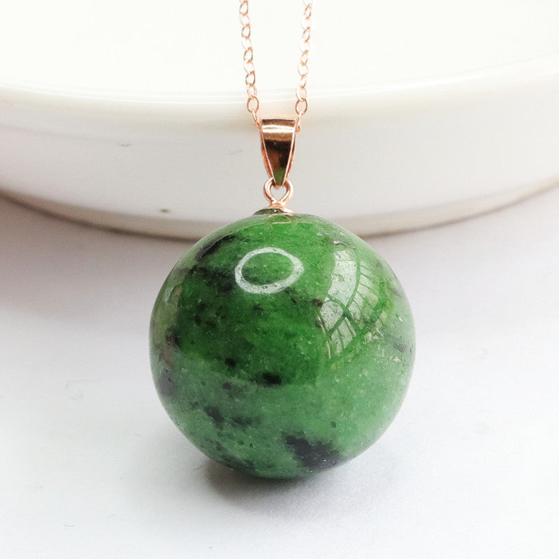925 Silver-Set Zoisite Pendant — No Chain