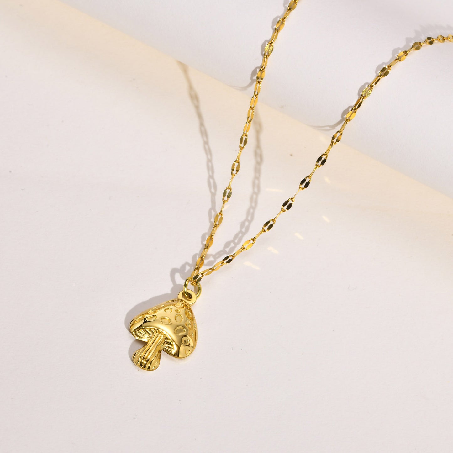 European And American Stainless Steel Gold Mushroom Earrings