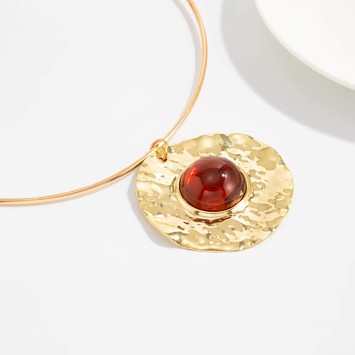 French Pleated Gemstone-Style Choker