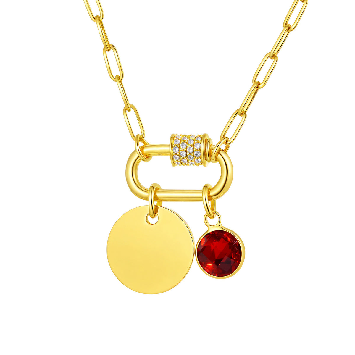 Small Square Chain Blank Stainless Steel Necklace for Women