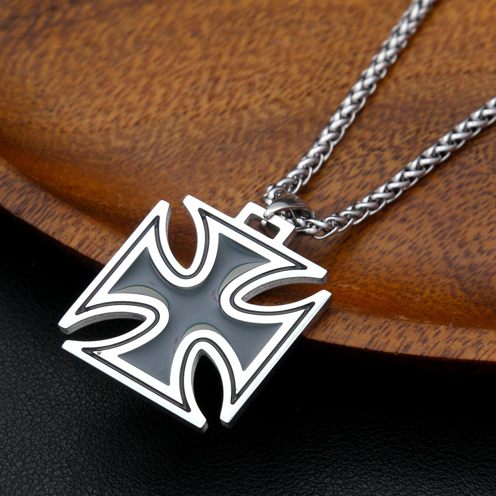 Punk Cross Stainless Steel Men's Pendant Necklace