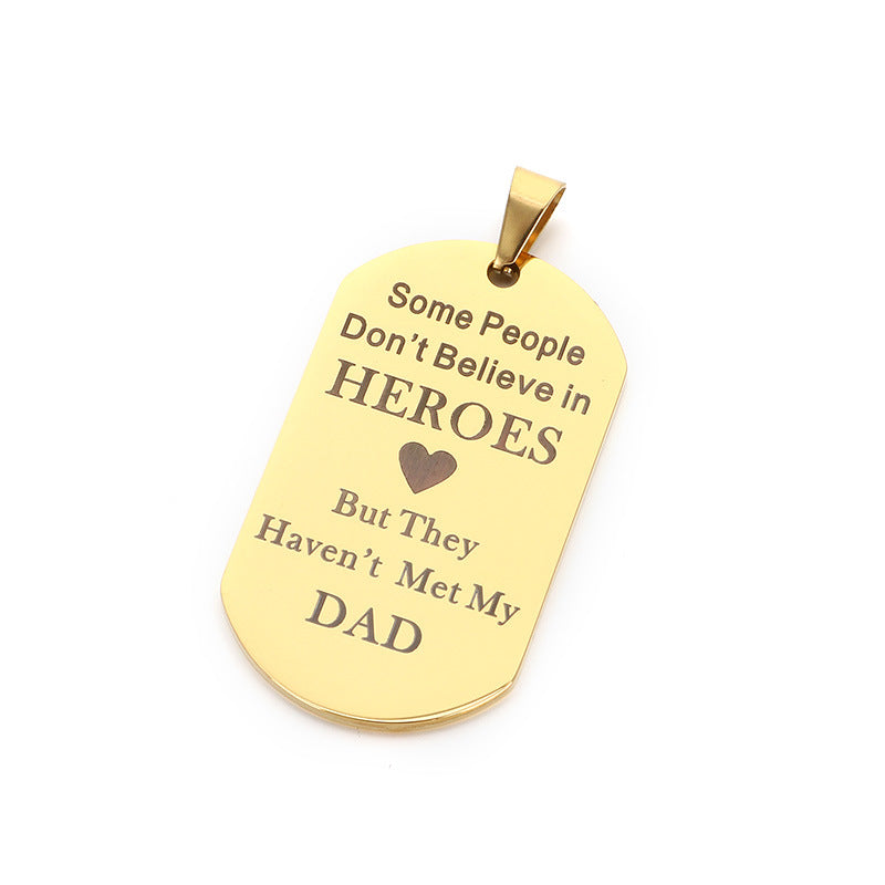 Planderful Personalized Dad Necklace Laser Engraved Gift Men