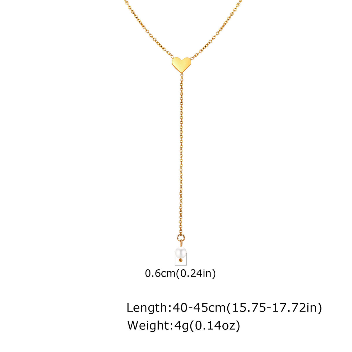 Butterfly Heart-Shaped Imitation Pearl Y-Shaped Gold Necklace Women's & Simplicity