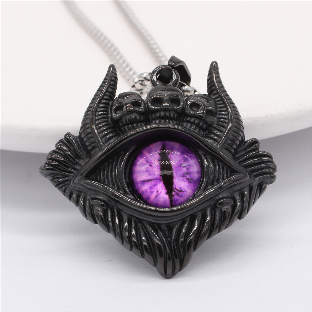 Titanium Steel Pendant Unisex Retro Protective Symbols Devils Eye Bulls Eye Planderful