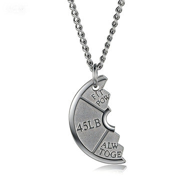 Planderful Premium Barbell Necklace For Couples Stainless Steel Fitness Jewelry Genderless Gift