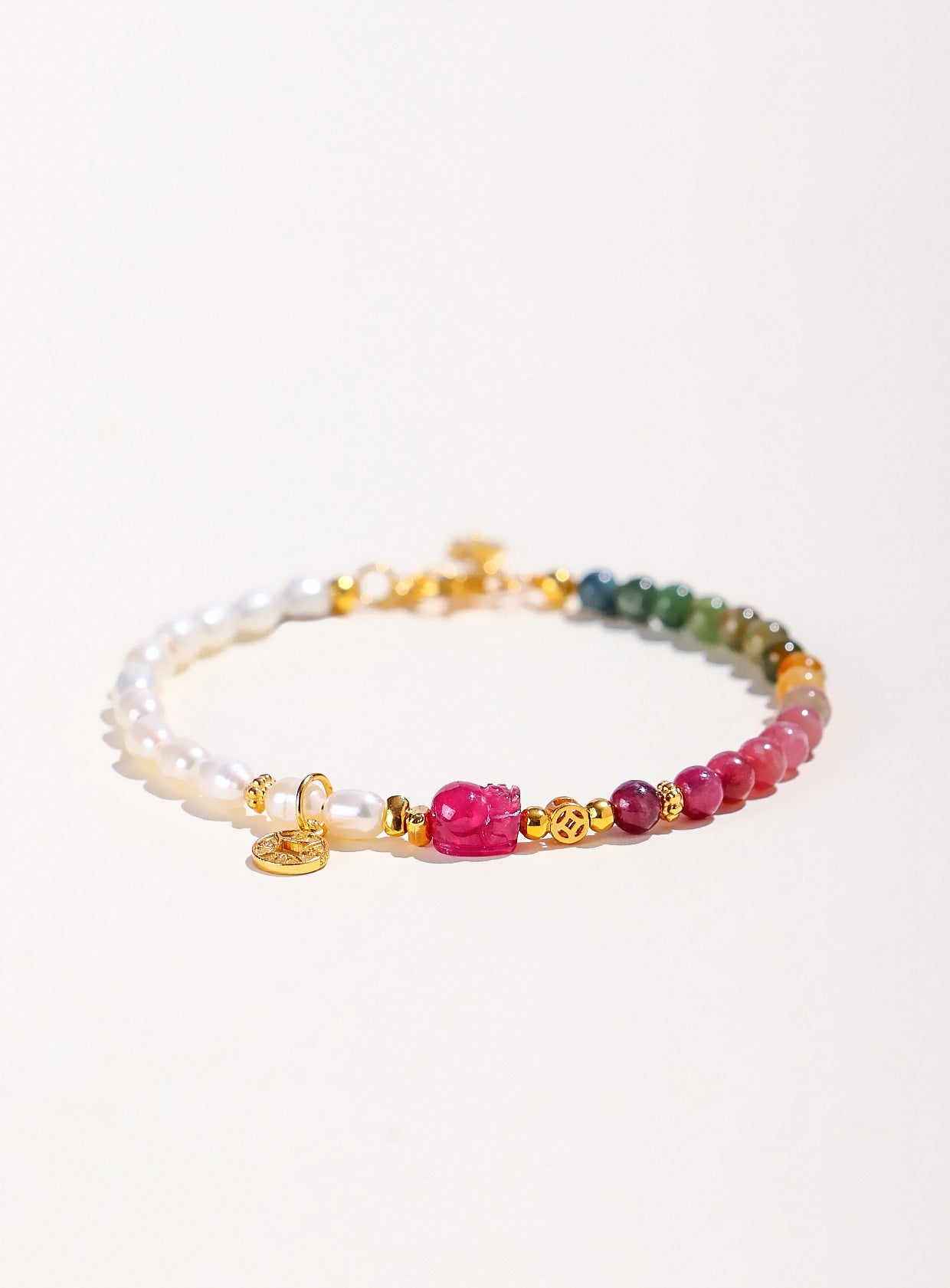 Planderful Fortune's Favor Bracelet – Freshwater Pearl and Tourmaline Elegance
