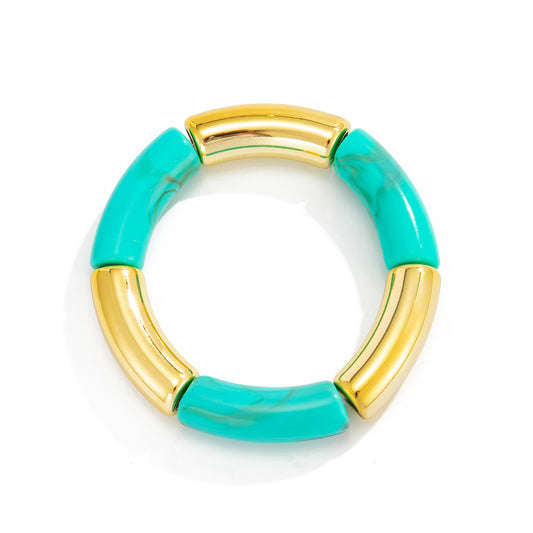 Boho Turquoise Beaded Elastic Bracelet Vienna Verve by Planderful Collection for Women