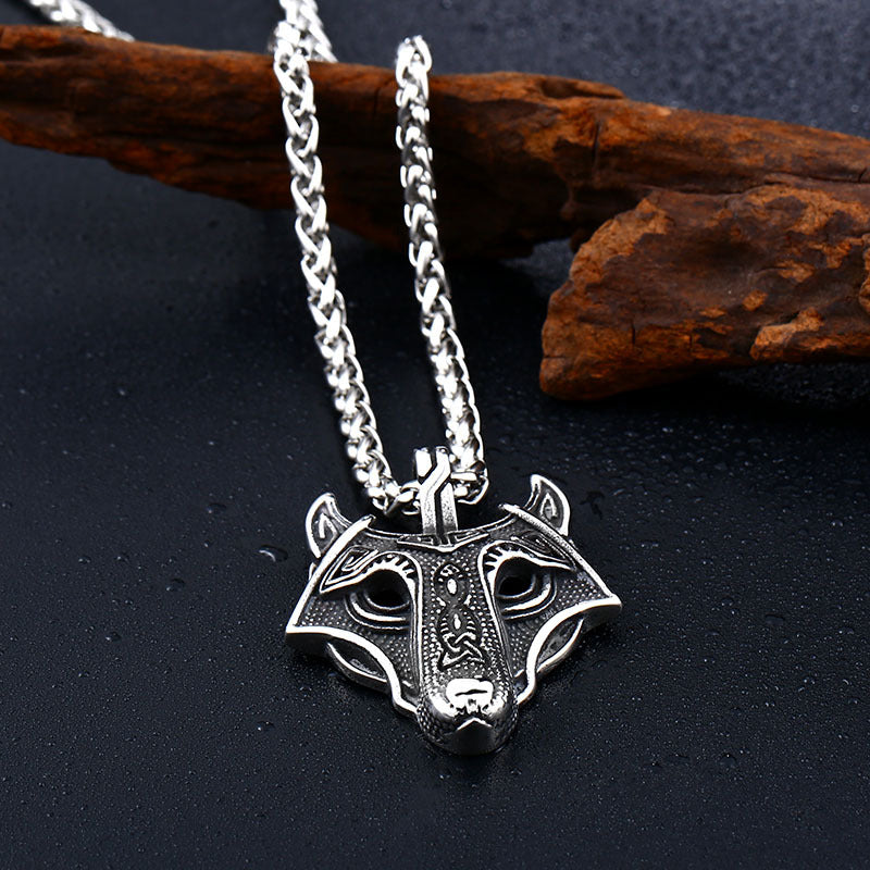 Men's Titanium Steel Fox Pendant - Retro Stainless Steel Accessories for Wholesale Foreign Trade
