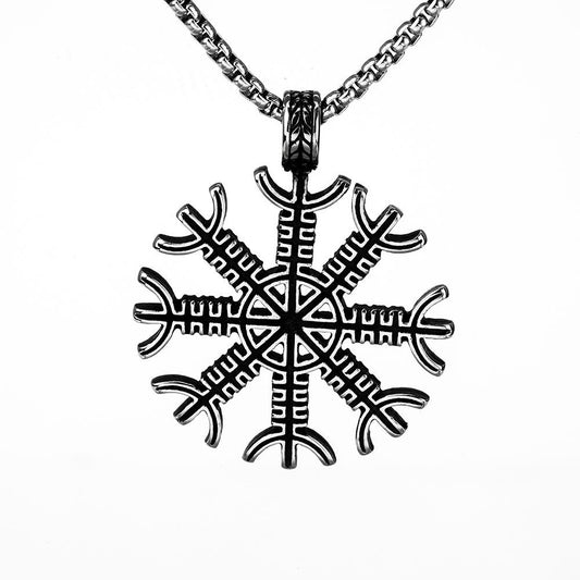 Nordic Vintage Men's Pendant Stainless Steel Viking Compass Necklace