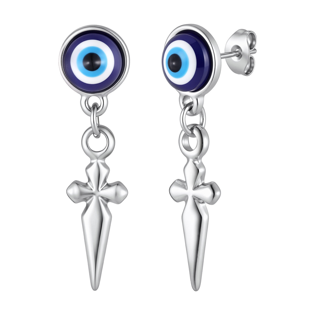 Stainless Steel Cross Vintage Earrings