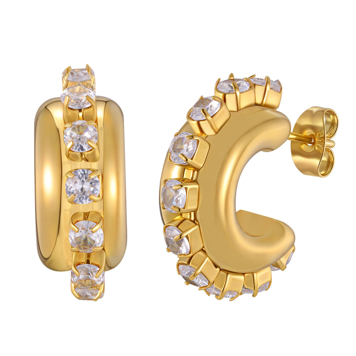 Stainless Steel Zircon Earrings
