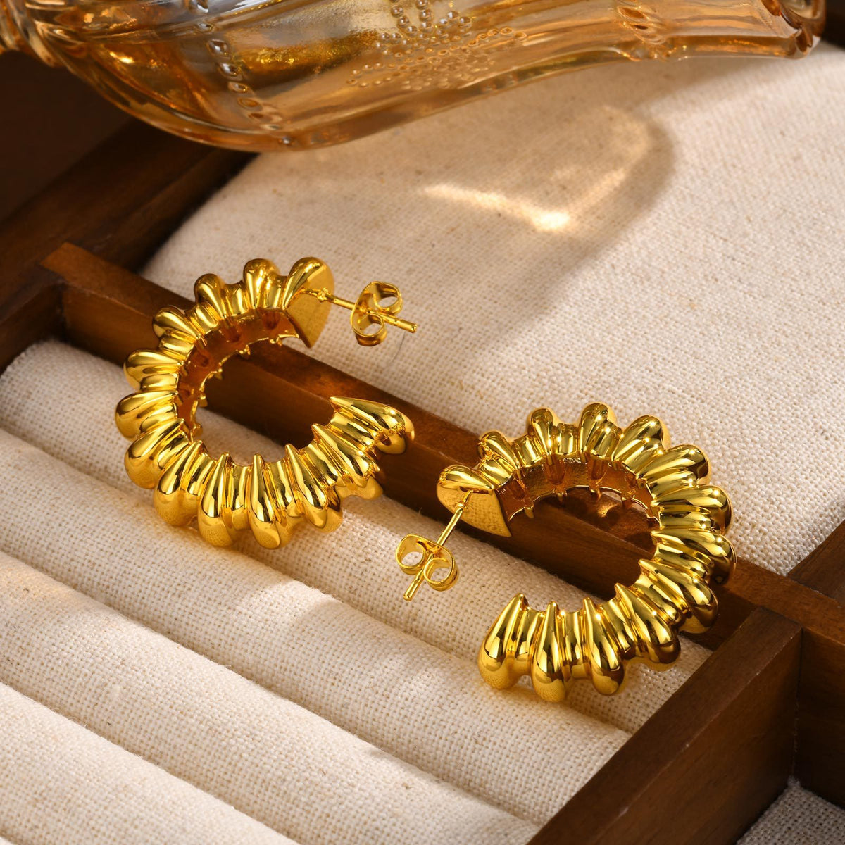 Modern Gold-Tone Stainless Steel Earrings