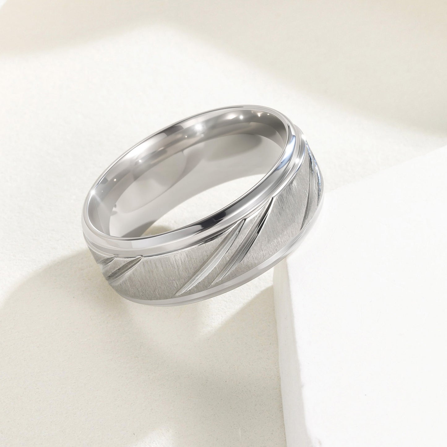 Planderful Everyday Genie Men's 8mm Titanium Steel Ring