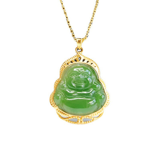 Natural Jade Buddha Hollow Necklace - Fortune's Favor Collection