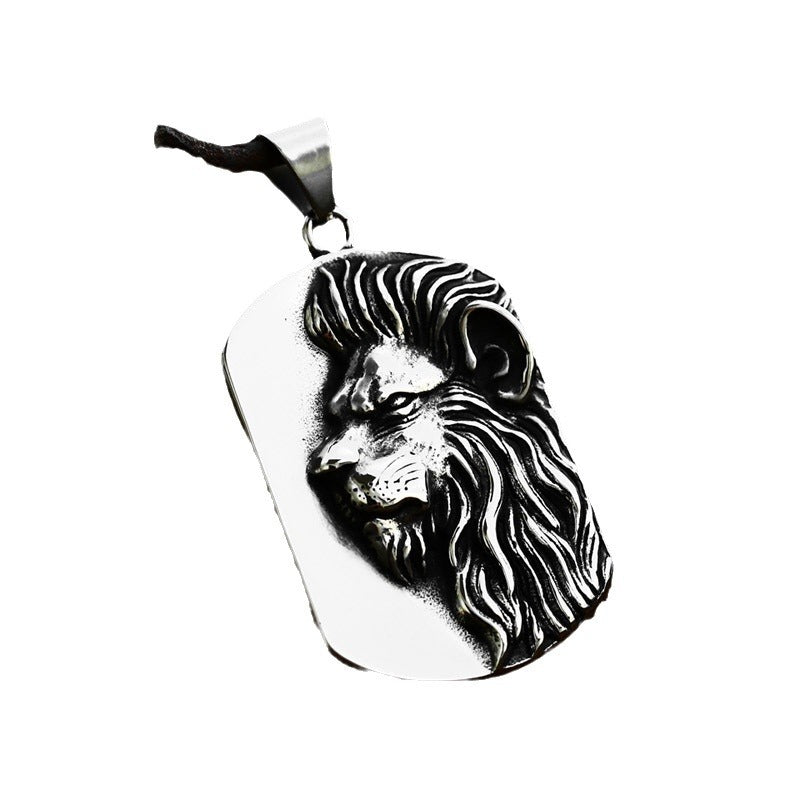 Retro Titanium Steel Lion Pendant for Men – New Stainless Steel Design in Foreign Trade