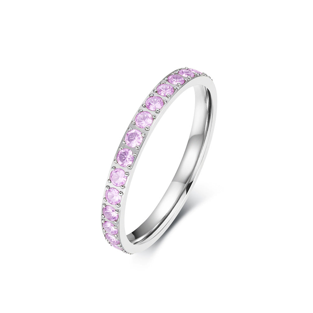 Planderful Stainless Steel Zircon Ring For Women Gypsy Star Inlaid Elegant Statement Everyday Genie