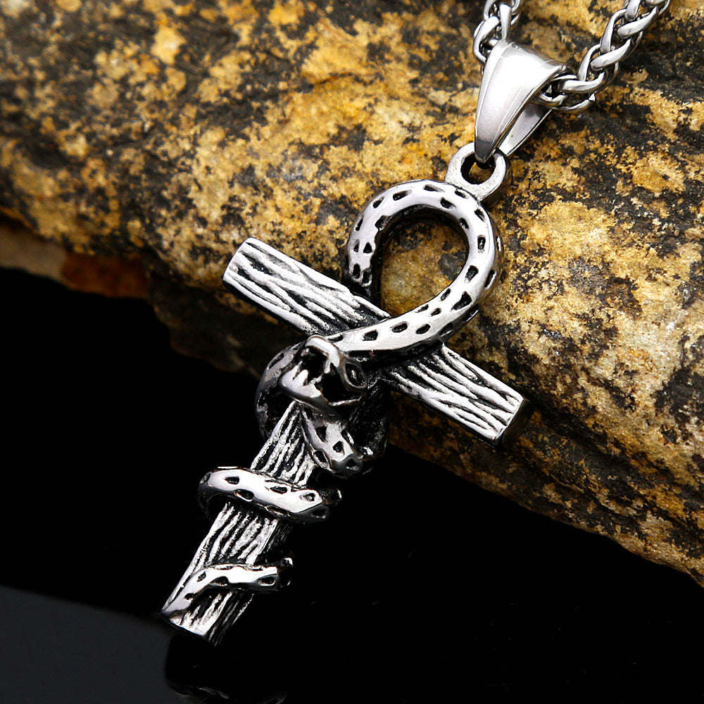 Amazon European And American Retro Snake Totem Pendant Necklace