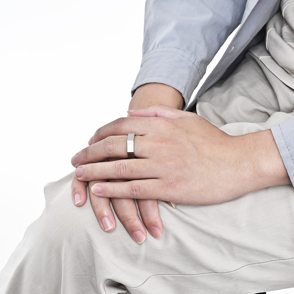 Steel Ring - Minimalist Geometric Hexagonal Design For Everyday Wear, Unisex Style By Planderful