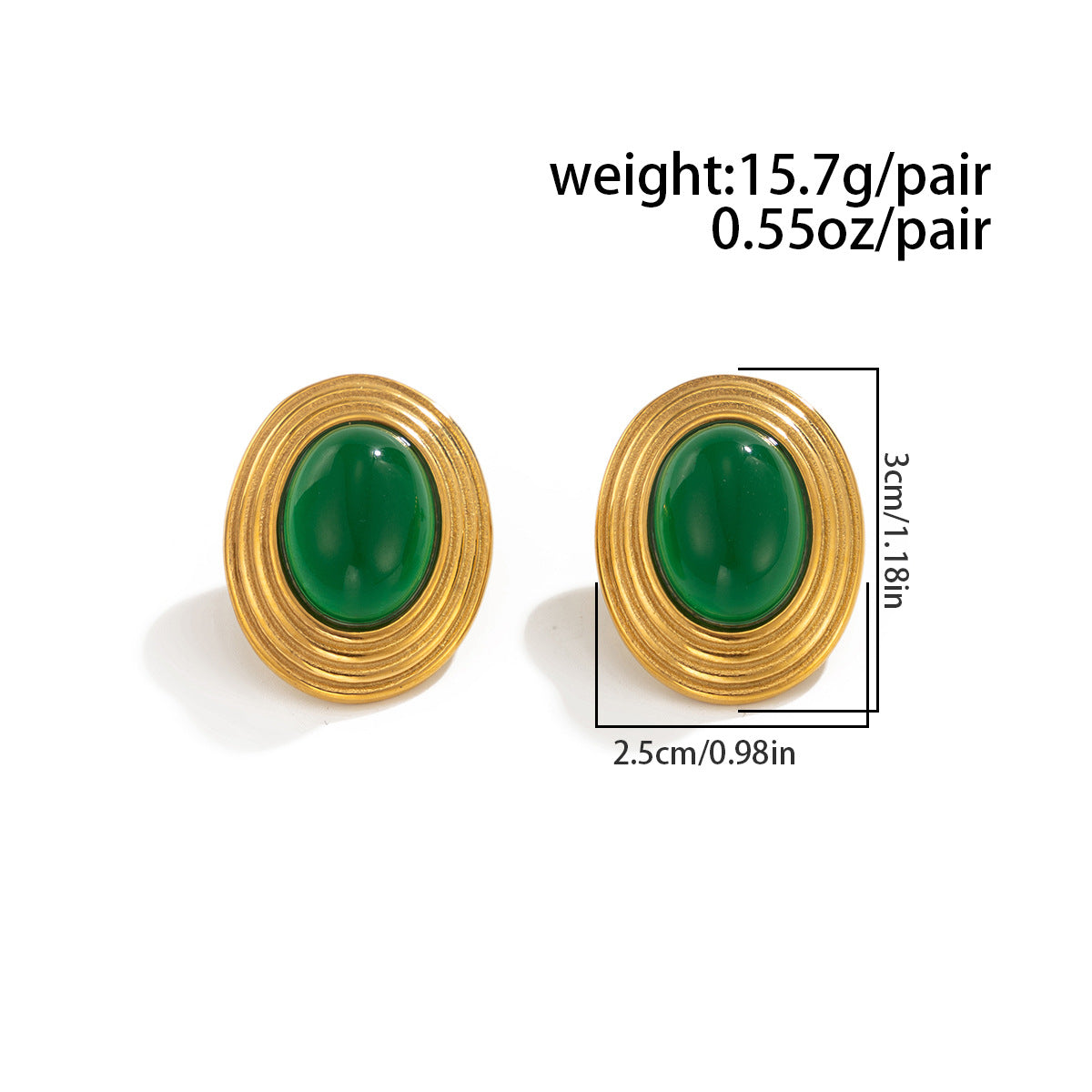 Planderful Earrings For Women Color Stone Oval Geometric